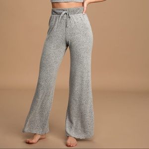 Lulus Be Cozy Heather Grey Drawstring Lounge Pants